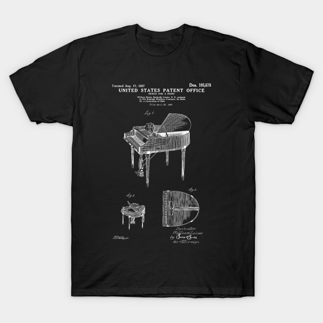 Piano Patent T-Shirt by Woah_Jonny